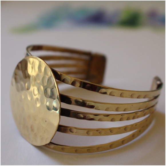 Boutique Jewelry - Brass Caged Circular Cuff Bracelet - Made in India