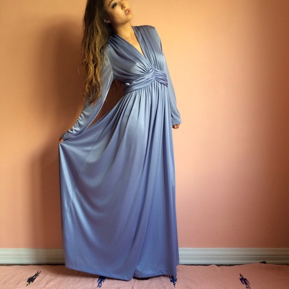 Dresses & Skirts - Vintage Studio 54 Periwinkle Ruched Maxi Dress