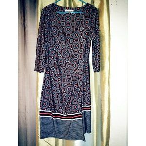 Patterned dress 1/4 sleeve