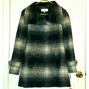 New w Tag Calvin Klein Plaid Wool Coat Size 2