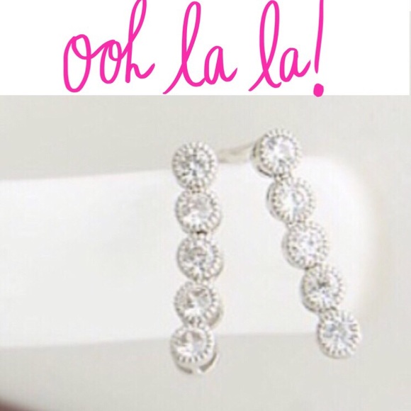 Adorable faux diamond straight earrings