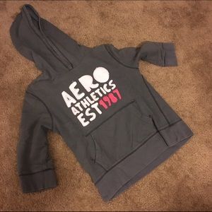 Aeropostale thin gray hoodie 3/4 sleeves