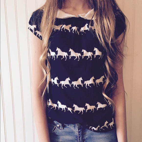 Horse Print Blouse
