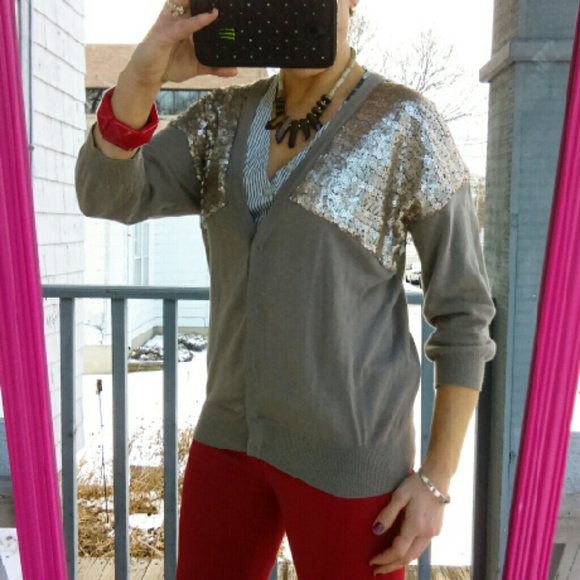 LOFT Sweaters - Ann Taylor LOFT Sequin Cardigan