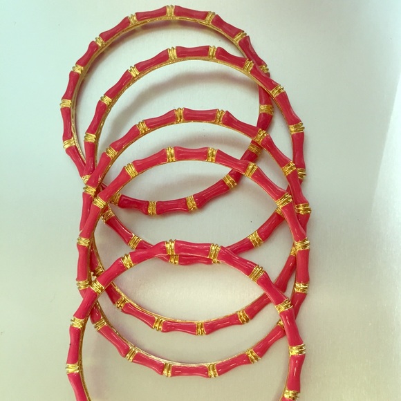 Bamboo Stackable Bangles - Pink
