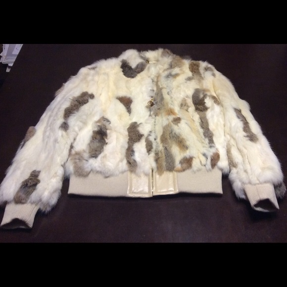 Rabbit fur bomber jacket