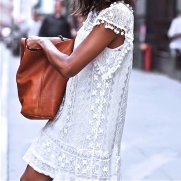 π HOST PIC π White Lace Beach Casual Dress - Picture 2 of 4