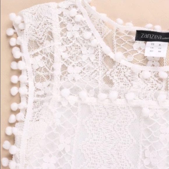 π HOST PIC π White Lace Beach Casual Dress - Picture 3 of 4