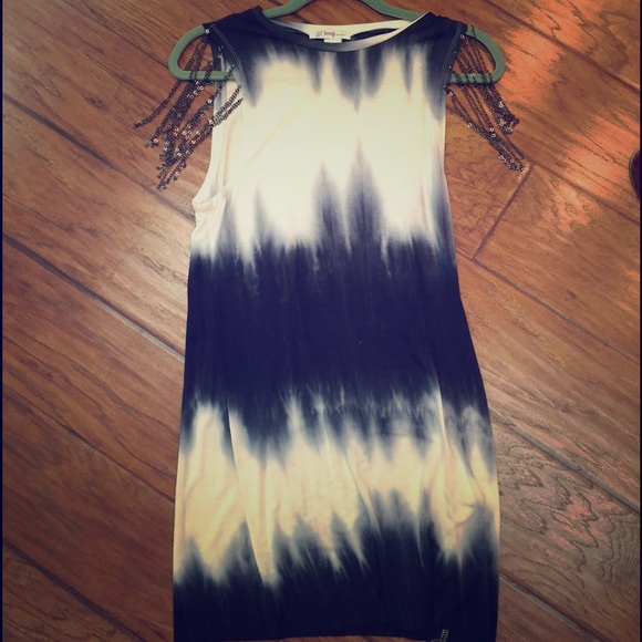 Navy and white tie-dye dress - Picture 1 of 2