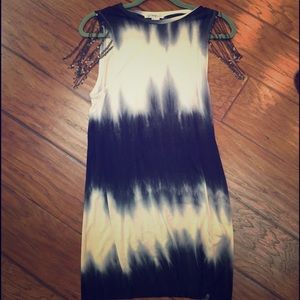 Navy and white tie-dye dress