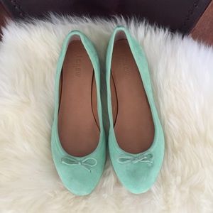 J.Crew Mint Suede Flats