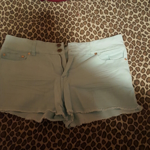 Mint green shorts