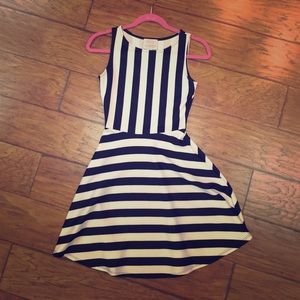 Black and white flared dress