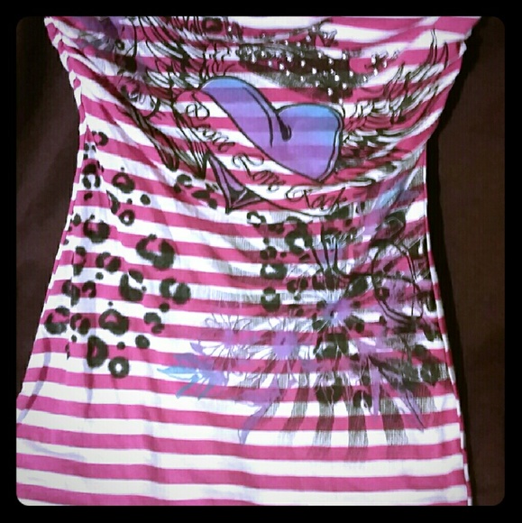 Peace Love Rock tube top