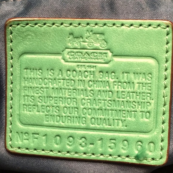 SOLD!!!! Beautiful green coach purse - Picture 3 of 4