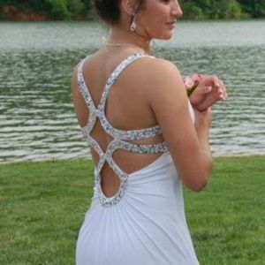 Evening Gown | Beautiful Back White Formal Gown