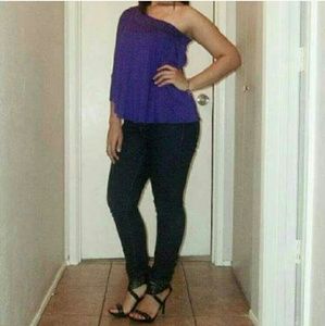 One Shoulder Butterfly Shirt.