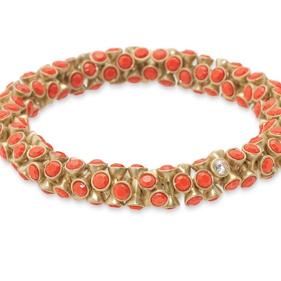 Stella and Dot vintage twist bracelet in coral
