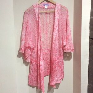 Delicate, sheer, pink pullover.