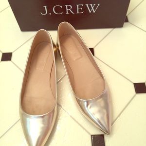 J. Crew! Worn few times! Metallic Flats