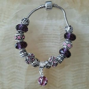 Bead charm bracelet lot