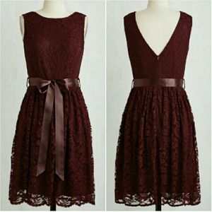 ModCloth Lovely as Lychee Dress in Wine