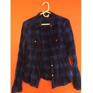 Blue plaid shirt