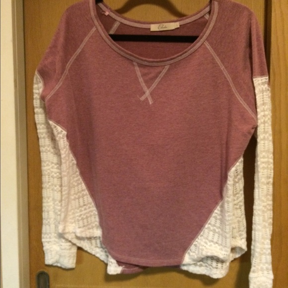 Pink Top with Lace! Size Large!
