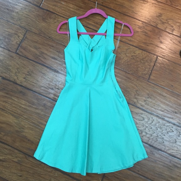Teal flared mini with strappy back bow! - Picture 3 of 3