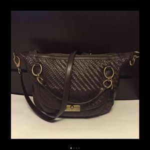 Coach Kristin woven leather round satchel