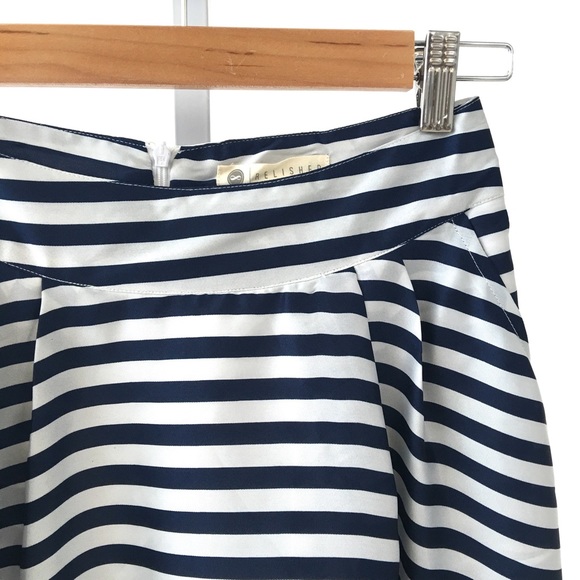 Blue & White Striped Midi Skirt - Picture 2 of 4