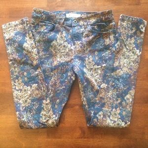 floral Zara skinny jeans