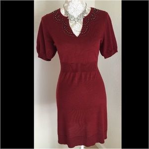 Ann Taylor Loft burgundy sweater dress
