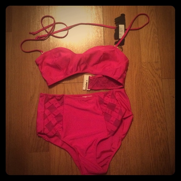 Motel Rocks vintage style hot pink bikini- NWT