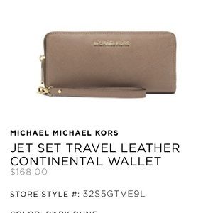 Authentic Michael Kors Jet Set Continental Wallet
