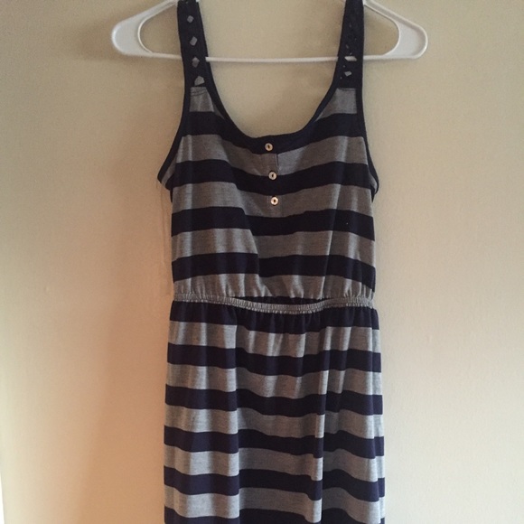 Short Navy Blue & Grey Dress - Picture 1 of 3