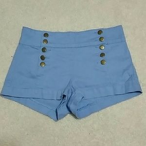 Blue High Waisted Shorts