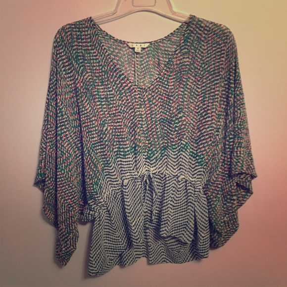 Colorful Blouse with a tie waist