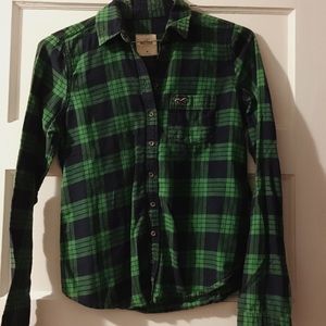 green & blue flannel