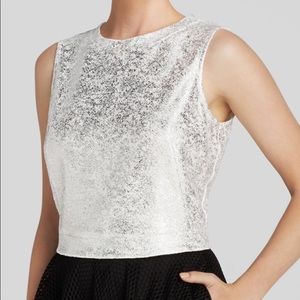 Lucy Paris Crop Tops Metallic Sleeveless Sz S