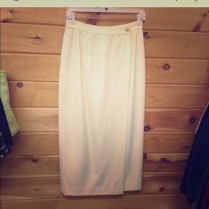 Ralph Lauren Cream Wool Pencil Skirt