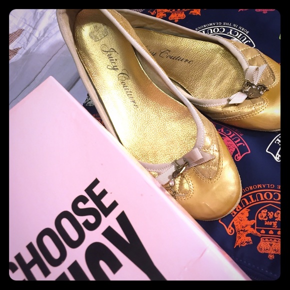 Gold Juicy Couture ballerina flats