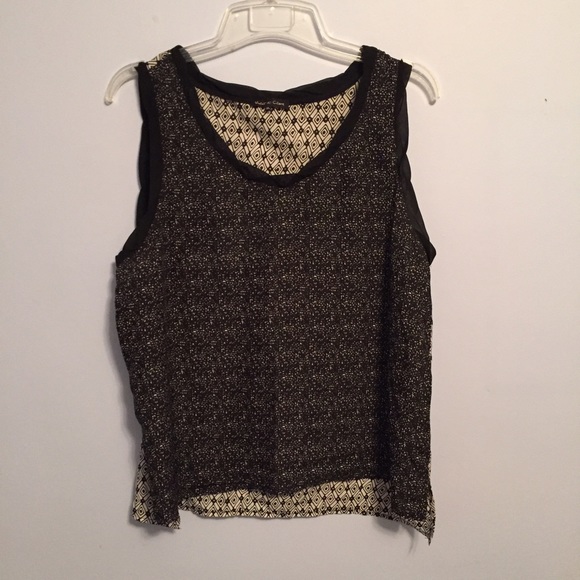 Black and cream patterned tank top - Picture 2 of 3