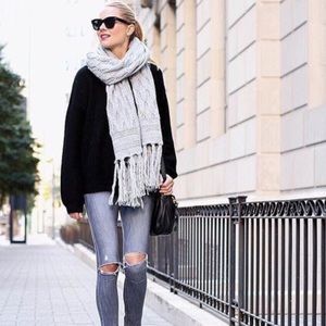 Banana Republic Gray Fringe Scarf