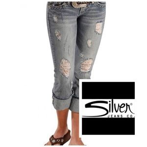Silver Santorini Distressed Capris
