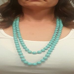 Stella and dot turquoise 60"beaded necklace