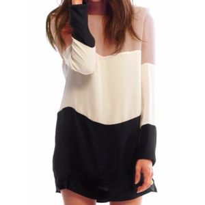 Neutral colored shift dress