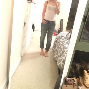 J Crew broken in boyfriend jeans