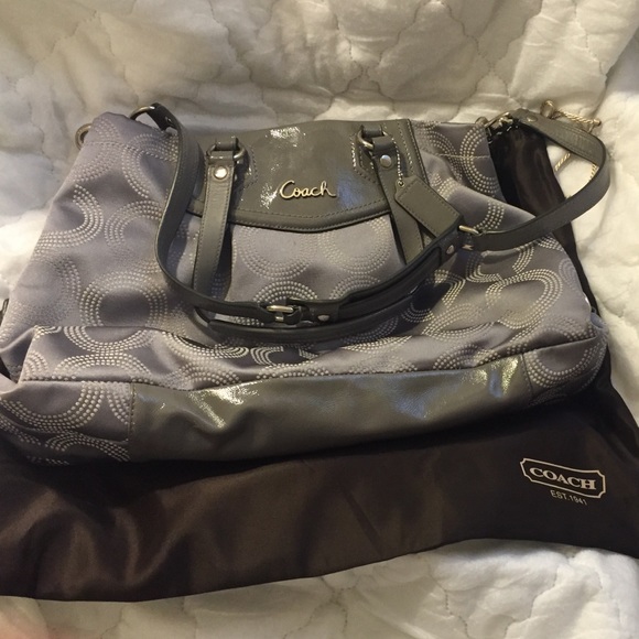 Coach Ashley Dotted zip Art Silver