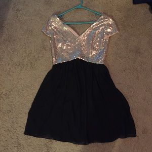 Gold and black homecoming dress